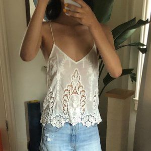 Dolce Vita White Embroidered Tank - MOVE OUT SALE